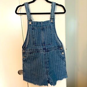 Madewell Blue Striped Jean Shorts